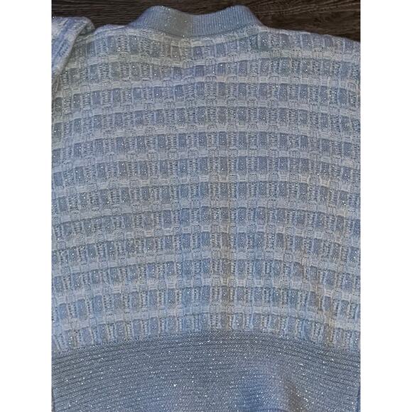 Textured Cardigan Sweater Gold Pearl Buttons Size L (320) - Picture 6 of 10